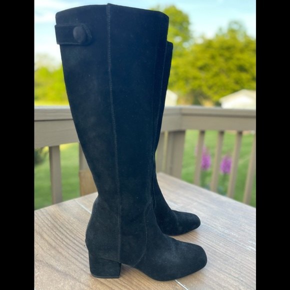 BANDOLINO Farrow Black Leather Suede Back Zip Heel - Picture 1 of 4